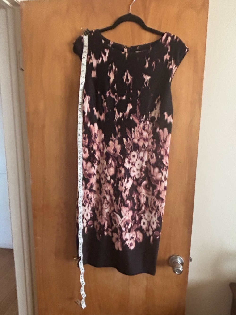 Dress Barn Black Dress with Pink Floral Print